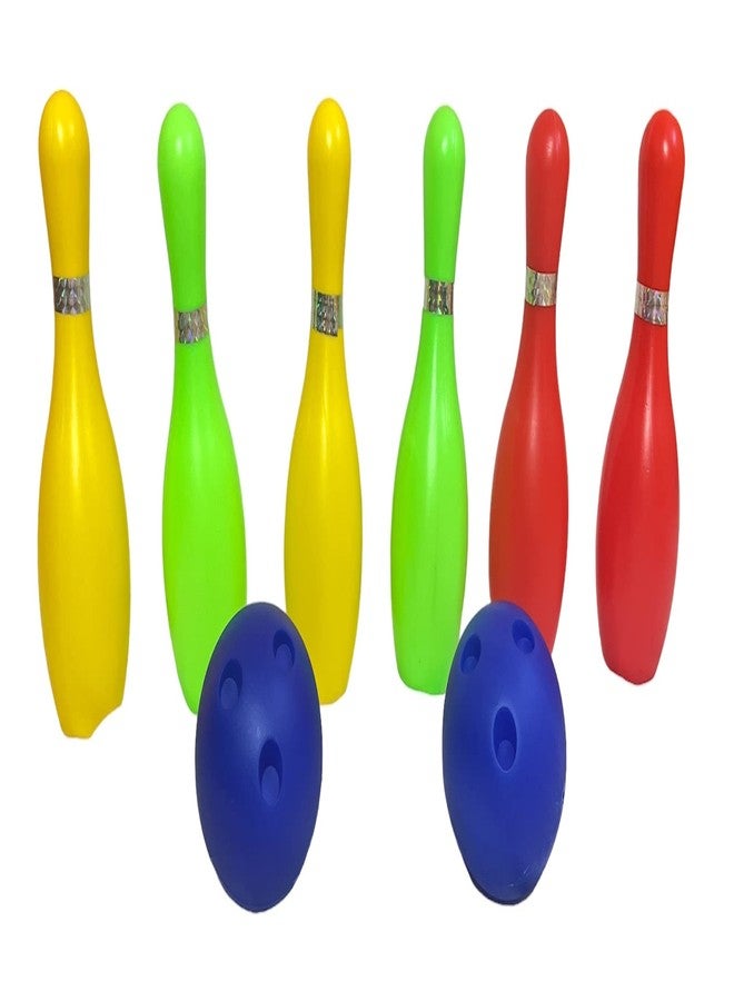 DISILA TRADERS Bowling Game Set for Set (Big) - 6 pins 1 Ball Set (Random Bright Colors) - Image 3