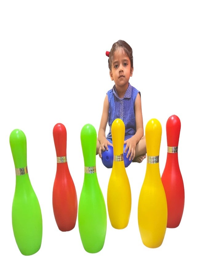 DISILA TRADERS Bowling Game Set for Set (Big) - 6 pins 1 Ball Set (Random Bright Colors) - Image 2