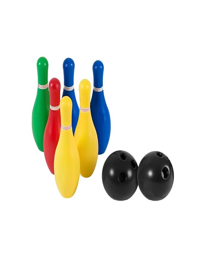 DISILA TRADERS Bowling Game Set for Set (Big) - 6 pins 1 Ball Set (Random Bright Colors) - Image 1