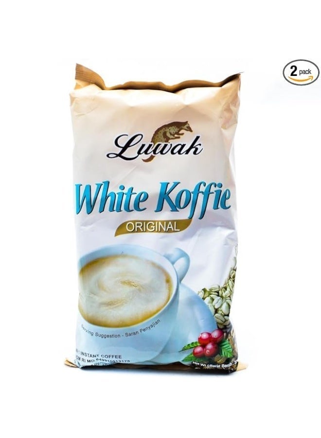 أوريجنال قهوة لواك البيضاء الأصلية، رائحة لا تُقاوم، نكهة غنية ومتوازنة، حبوب إندونيسية مختارة بعناية، سهلة التحضير، حبوب قهوة محمصة ببطء، عبوة (10 عبوات)، 200 غرام - Image 1