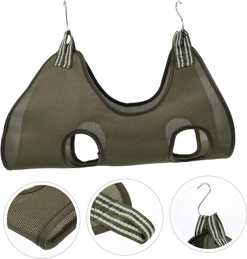 Gray Hanging Cat Hammock Bed Breathable Portable Pet Sleeper for Indoor Cats and Dogs - Image 5