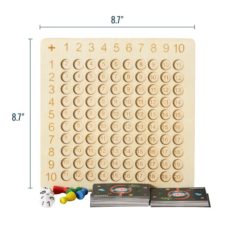 Asweets 2 in 1 Wooden Montessori Multiplication Addition Board Game Montessori Toy Educational Math Table Board Game Double-Sided Boards for Toddlers and Preschool Gifts for Kids - Image 3