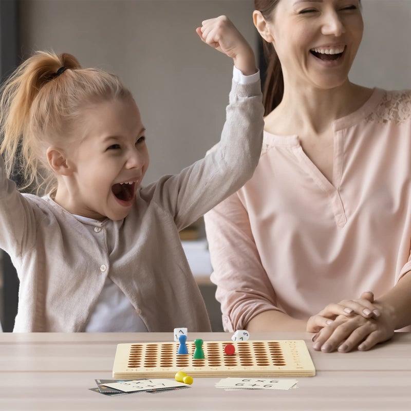 Asweets 2 in 1 Wooden Montessori Multiplication Addition Board Game Montessori Toy Educational Math Table Board Game Double-Sided Boards for Toddlers and Preschool Gifts for Kids - Image 5