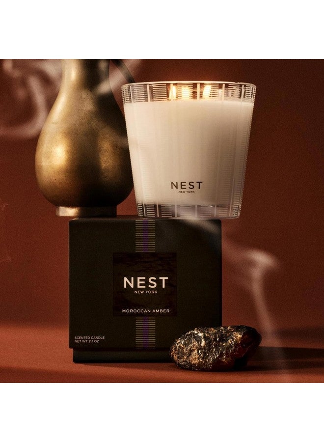 Nest New York NEST New York Scented 3-Wick Candle, Moroccan Amber - 21.2 oz - Up to 100-Hour Burn Time - Reusable Glass Vessel  - Image 2