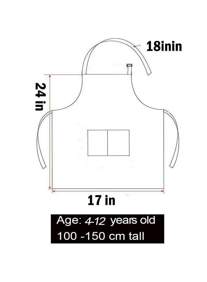 Tamicy 10 Pieces Kids Chef Hat And Apron Set Child Kitchen Bib Aprons With Pockets Girls Boys Chef Hats For Cooking Baking Gardening Painting Wear (Rose Red Green Blue Orange Purple) - Image 3
