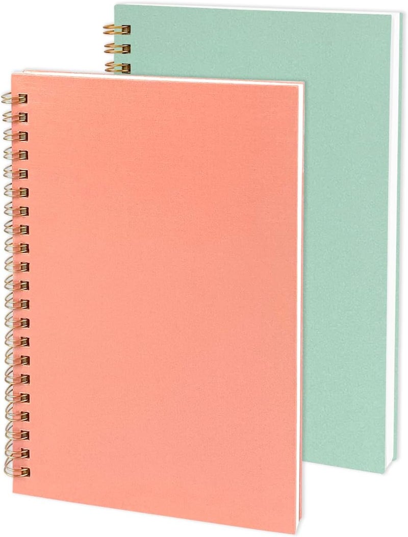 DSTELIN Sketch Coil Notebooks 2Pack Pink  Green 75 x 51 Inches Hardcover with 1150GSM Cardstock 100 Pages  50 Sheets 100GSM Paper  - Image 1