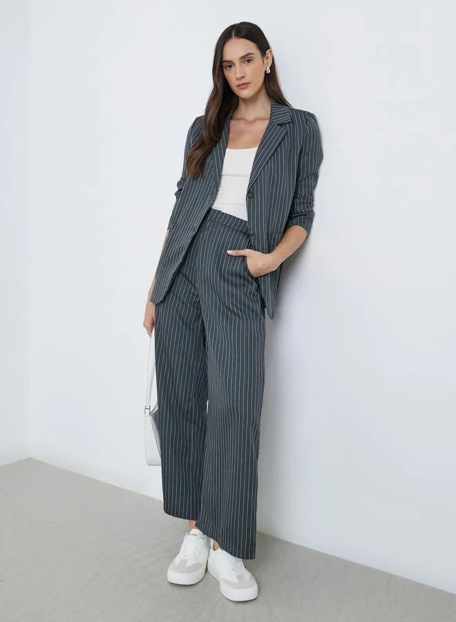 Styli Styli Striped Mid Rise Wise Leg Pants