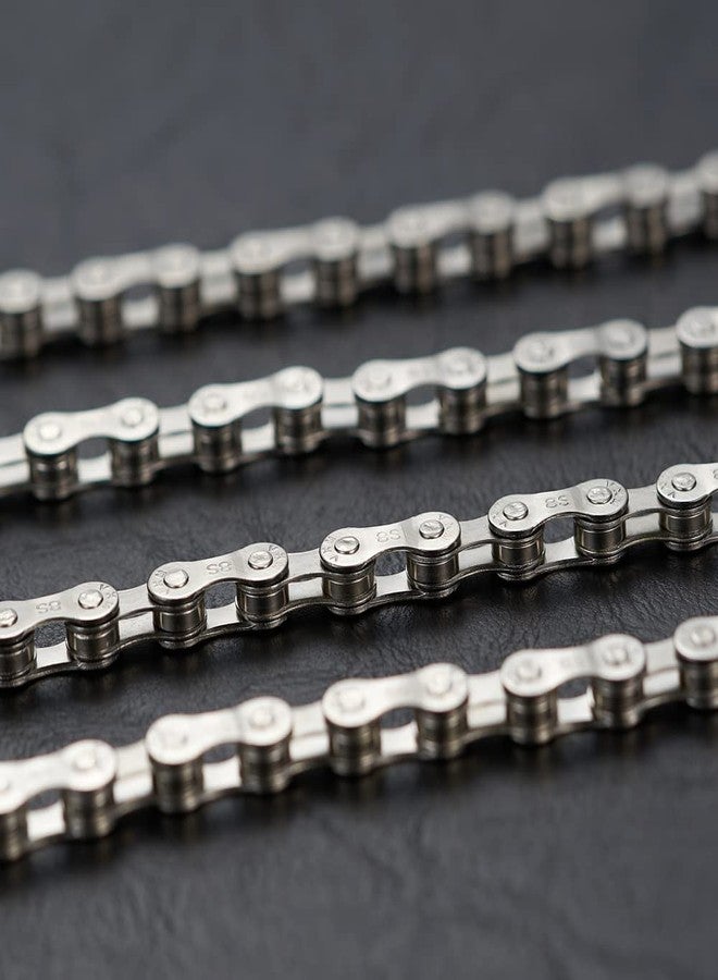 YBEKI 6/7/8/9/10/11 Speed Carbon Steel Bike Chain with Full Silver Plating, 116 Links, 3 Extra Master Links & Chain Tool - Compatible with Shimano/SRAM Mountain, Road (6/7/8 Speed, Silver, 1) - Image 4