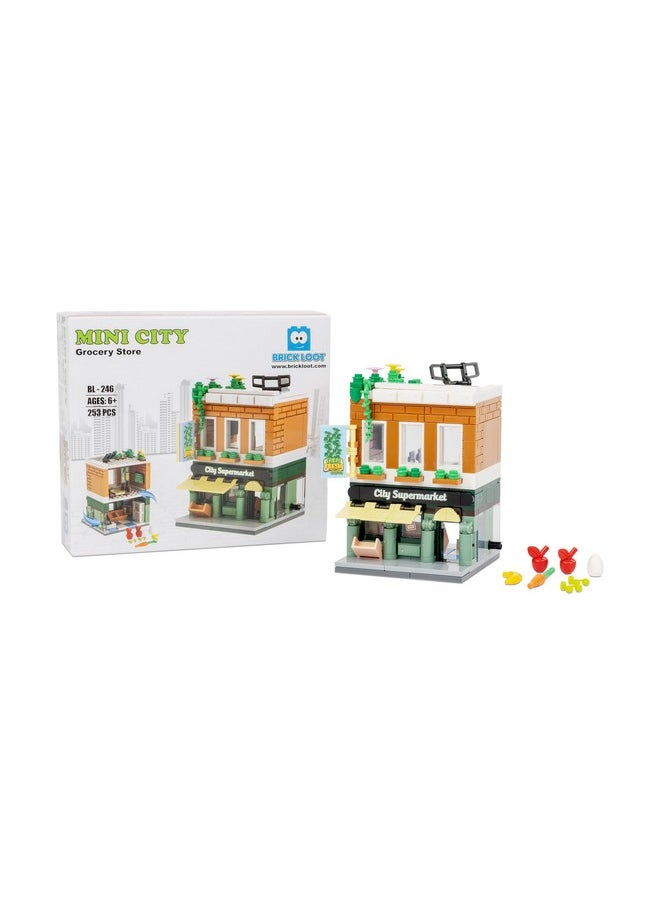 Brick Loot Brick Loot Mini City Street Toy Building Set - 253 -Piece Storefront Block Kit for Kids & Adults - Compatible with Lego & Other Major Brands - Creative Architecture Play Gift  - Image 1