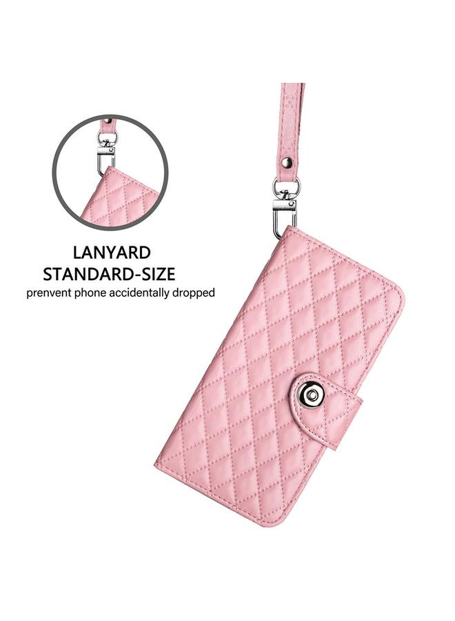 Zaboon Case For Honor 400 Rhombic Texture Flip Leather Phone Case with Lanyard - Image 5