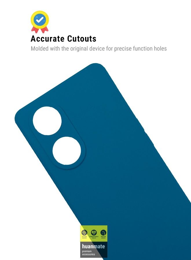huanmate غطاء سيليكون أنيق لهاتف Oppo Reno8 T 5G أزرق - Image 5