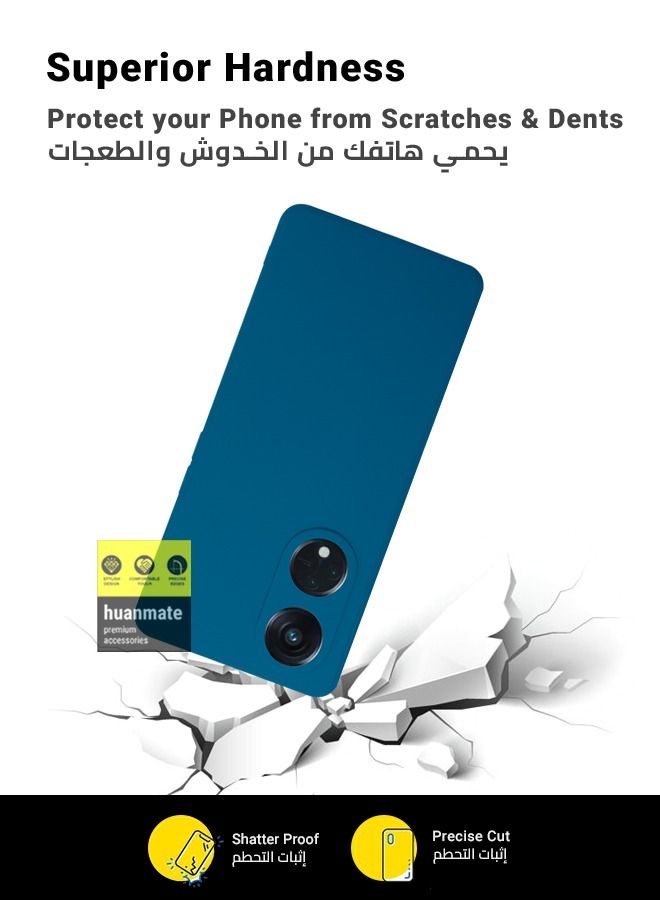 huanmate غطاء سيليكون أنيق لهاتف Oppo Reno8 T 5G أزرق - Image 4