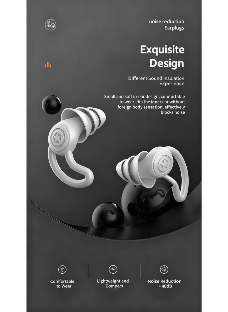 مخمدات الأذن المقاومة للماء للسباحة، مخمدات الأذن المضادة للضوضاء أثناء النوم، مخمدات الأذن المحترفة المضادة للحلق والخفض الضوضاء، مخمدات الأذن للمسكنات المقاومة للماء والهادئة - Image 5