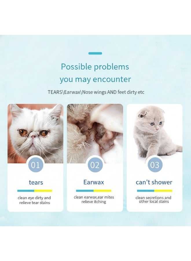 EPET Pet Cleaning Wipes for Dogs & Cats - 100 Count Wipes Soft Gentle Decontamination & Antibacterial Ear, Tear Stain Remover - Image 4