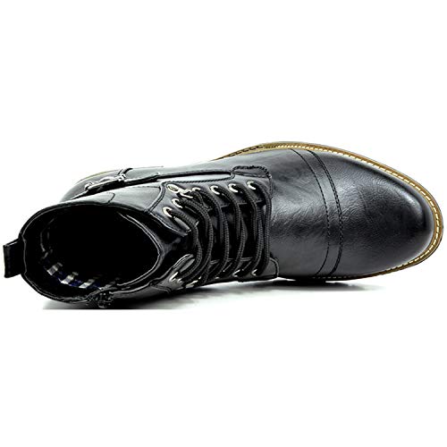 Bruno Marc Men's Motorcycle Combat Boots Casual Zipper Biker Boot, Black, Size 9.5 M US, PHILLY-5 - Image 4