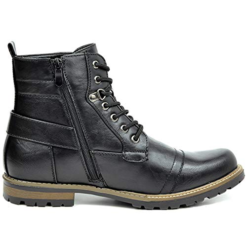 Bruno Marc Men's Motorcycle Combat Boots Casual Zipper Biker Boot, Black, Size 9.5 M US, PHILLY-5 - Image 3