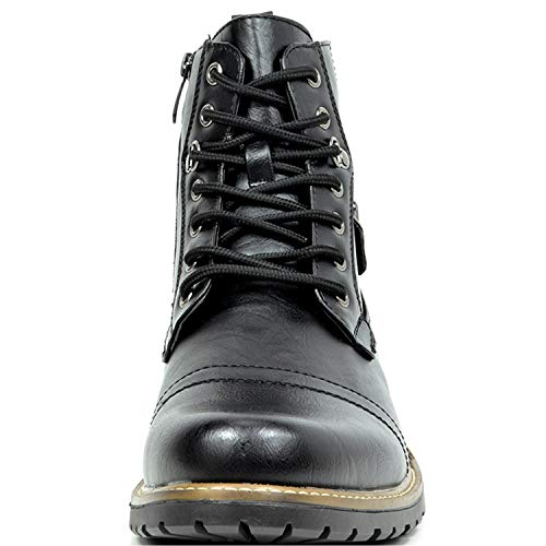 Bruno Marc Men's Motorcycle Combat Boots Casual Zipper Biker Boot, Black, Size 9.5 M US, PHILLY-5 - Image 5
