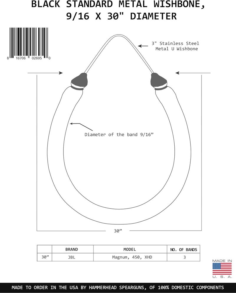 HAMMERHEAD 9/16” (14mm) Metal Wishbone Bands for JBL, AB Biller and Ocean Rhino - Image 2