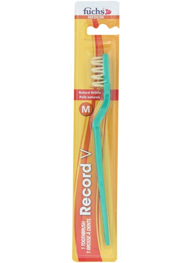 FUCHS Fuchs: Pure Natural Bristle Record V Adult Medium Toothbrush, 1 ct (5 Pack)  - Image 1