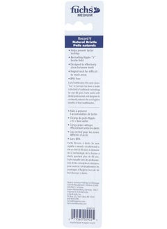 FUCHS Fuchs: Pure Natural Bristle Record V Adult Medium Toothbrush, 1 ct (5 Pack)  - Image 3