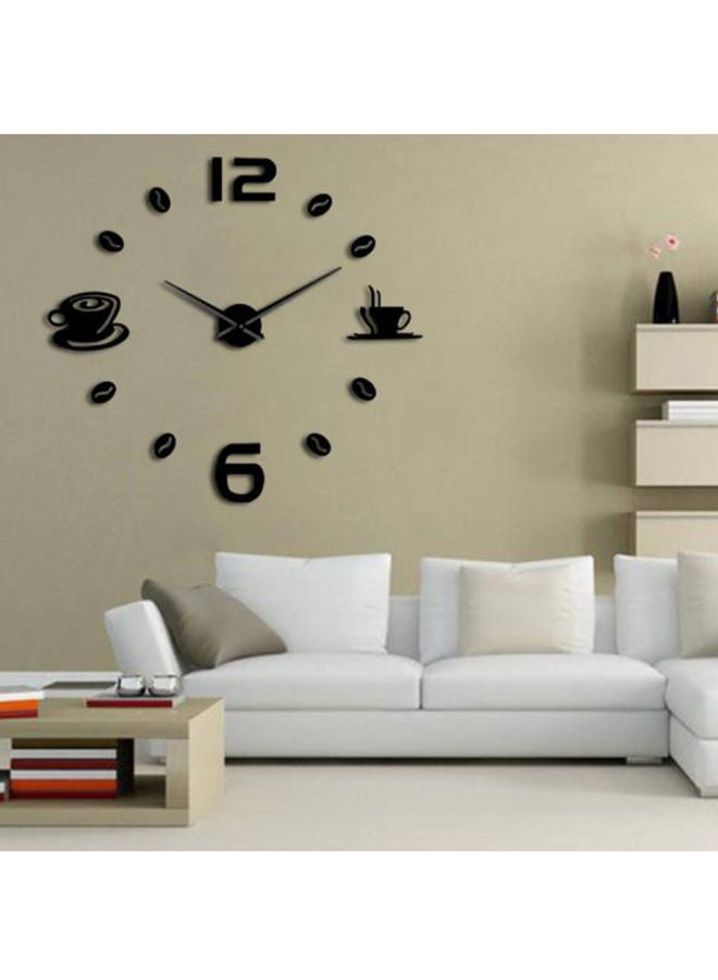 NIBEMINENT Coffee Cup And Bean Decorative Wall Clock Black 15x10x4.5cm - Image 3