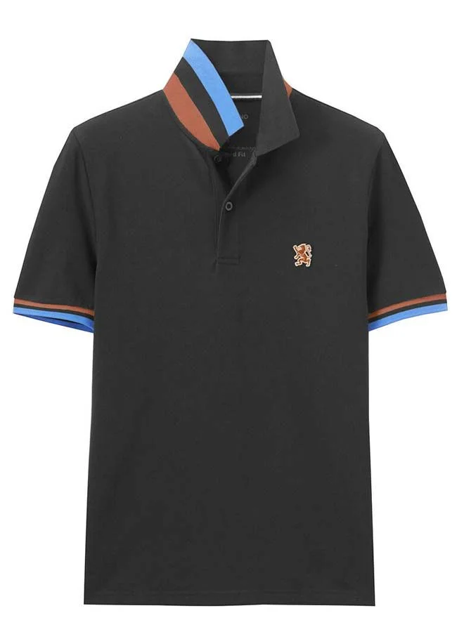 GIORDANO Men Small Lion Embroidery Polo