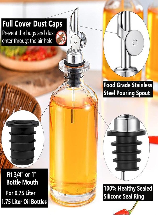 عبوة من 3 رؤوس صب زيت الزيتون مع محولات، صبّاب لزجاجات توزيع زيت الزيتون، حوّل زجاجاتك بسهولة إلى موزعات للمشروبات الكحولية والخل والزيوت والشراب، صبّابات زجاجات المشروبات الكحولية، ذهبي - Image 3