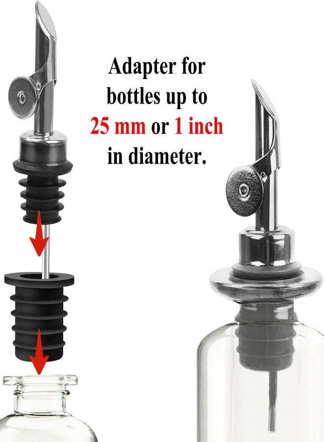 عبوة من 3 رؤوس صب زيت الزيتون مع محولات، صبّاب لزجاجات توزيع زيت الزيتون، حوّل زجاجاتك بسهولة إلى موزعات للمشروبات الكحولية والخل والزيوت والشراب، صبّابات زجاجات المشروبات الكحولية، ذهبي - Image 4