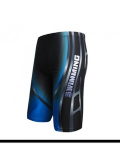 Swimming Trunks Men's Double-layer Sports Plus Size Five-point Trunks Swimming Trunks Quick-drying Hot Spring Swimming Trunks Racing Pants Wholesale-Color:Navy Blue-
