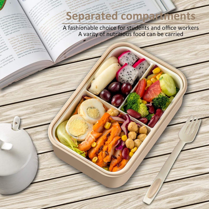 LOVINA Bento Box for Adults and Kids - 1400ML Portable, Lightweight, Easy to Carry Meal Holder with Spoon & Fork, Durable, Leak-Proof, BPA-Free and Food-Safe Materials - Image 5