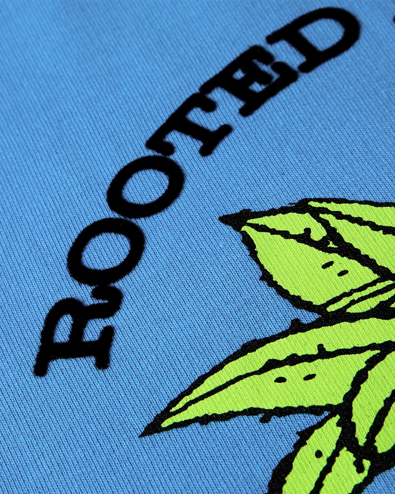 بيواكوف Women's Azure Blue Rooted In Luck Graphic Printed Oversized T-shirt