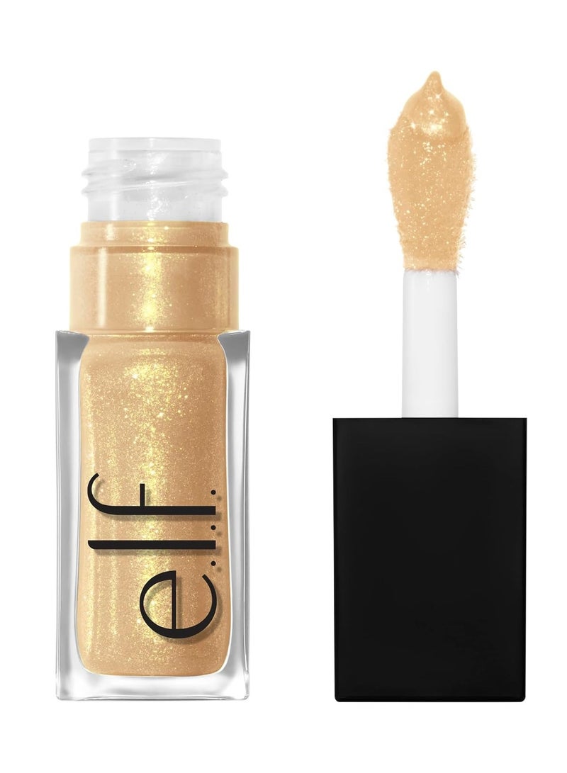 elf glow reviver lip oil citrine gleam nourishing hydrating high shine sheer color minty scent non sticky .Citrine Gleam - Image 1