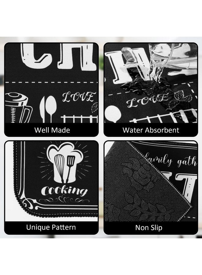 Sinmoe 3 Pcs Kitchen Rug Set Non Skid Thick Black Kitchen Rugs and Mats Stain Resistant Anti Fatigue Mats for Microfiber Floor Non Slip Backing Mat, 15.7" x 47.2", 15.7" x 23.6" - Image 5