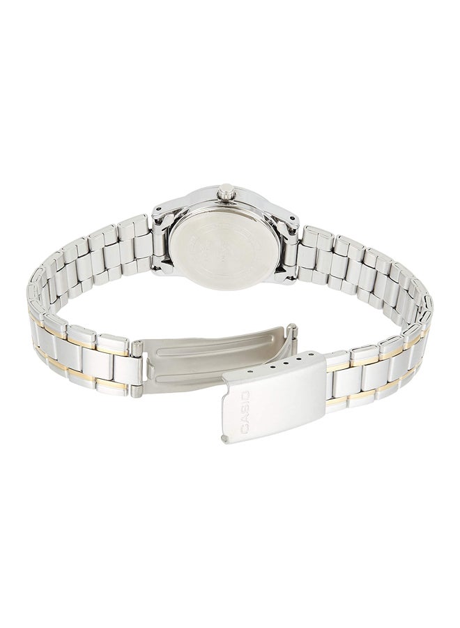 CASIO Women Stainless Steel Quartz Analog Watch LTP-V001SG-9BUDF - 31 mm - Silver/Gold - Image 2
