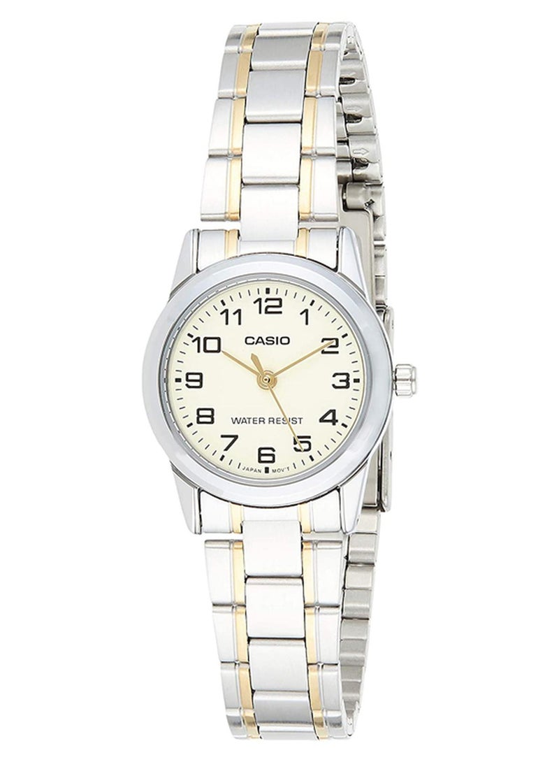 CASIO Women Stainless Steel Quartz Analog Watch LTP-V001SG-9BUDF - 31 mm - Silver/Gold - Image 1
