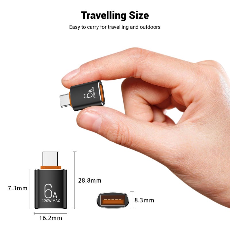 Pastall 8 Pack 10Gbps/120W Type C Male to USB Female OTG Adapter, Black USB C to USB3.1 Adapter for Smartphone, PC, Laptop, Tablet, Keyboard etc. - Image 5