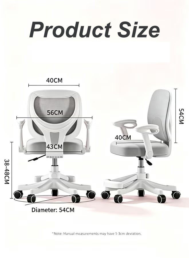 Optico Study Chair, Office Chair ,Adjust Height Children Study Computer Chair,Mesh Gaming Chair  with Footrest & Flip-up Armrest & 360° Wheels for 4-16 Stundents - Image 2