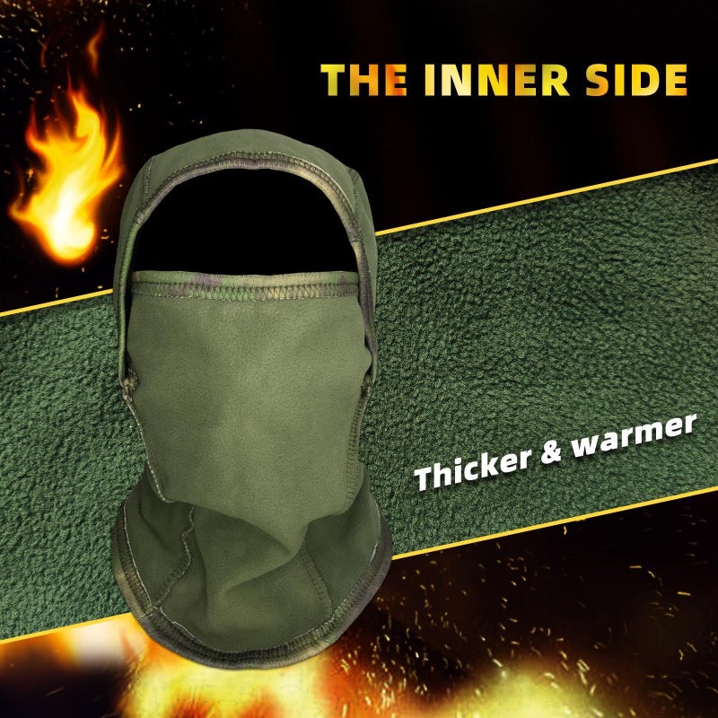 XY3545HS Camo Military Warm Balaclava for Winter Outdoors-Ski Maskï¼ŒHuntingï¼ŒFishingï¼ŒMotorcycle Windproofï¼ŒUnisexï¼ŒElastic (Camo Snake Green) - Image 3