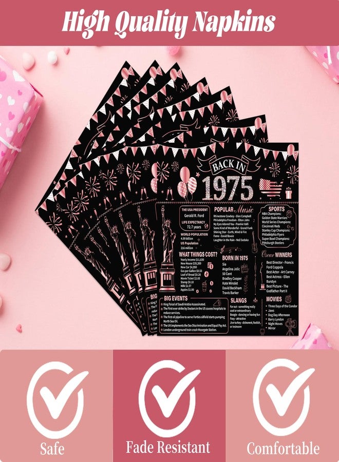 refavor 50th Birthday Decorations for Women, 96PCS Birthday Party Plates Napkins and Forks Tableware, Rose Gold Disposable Cheers to 50 Years Dinnerware Supplies 24 Guests - Image 3
