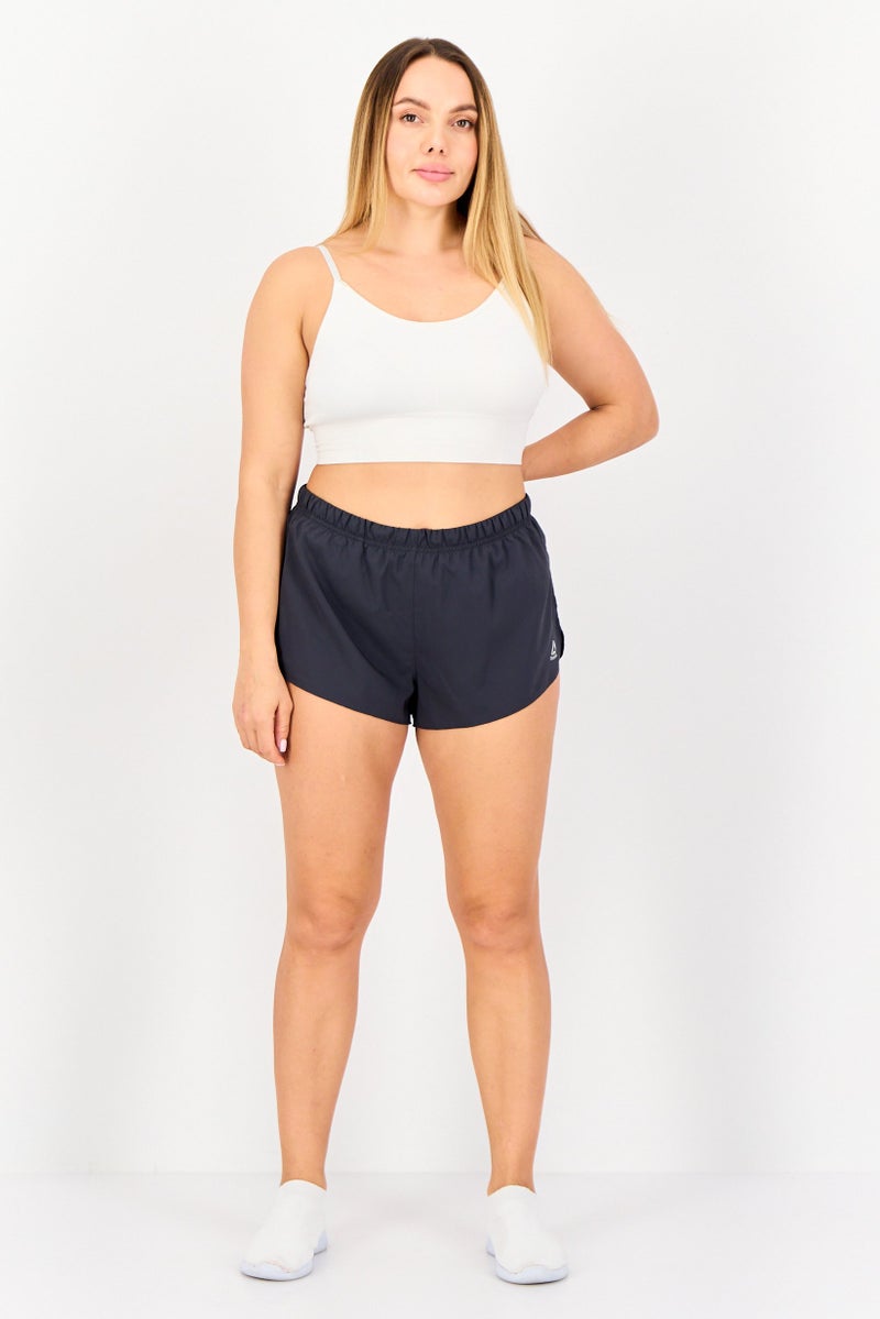 Reebok شورتات جري رياضية نسائية بملاءمة 3 إنش، رمادي داكن - Image 4