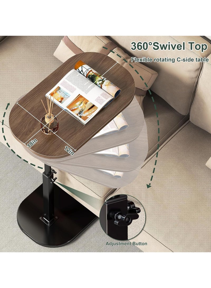 رات سو C شكل الجدول الجانبي الارتفاع القابل للضبط C شكل شكل نهاية الجدول 360° دوار الارضية الجداول الجانبية التي تنزل تحت القهوة الصغيرة الحديثة C جدول النهاية لسرير الأرائك حوض الاستحمام تدوير الطاولة  - Image 3