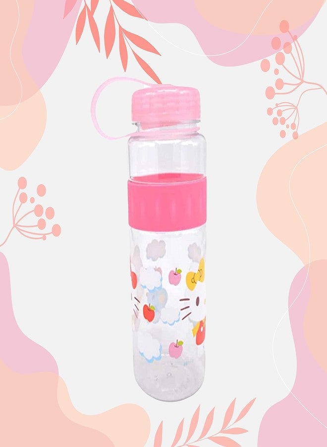 بريمسونس زجاجة مياه بلاستيكية أنيقة للأطفال/الفتيات بتصميمات كرتونية مطبوعة - وردي - (كبيرة) - Image 2