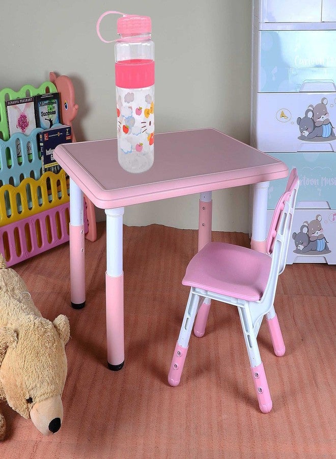 بريمسونس زجاجة مياه بلاستيكية أنيقة للأطفال/الفتيات بتصميمات كرتونية مطبوعة - وردي - (كبيرة) - Image 4