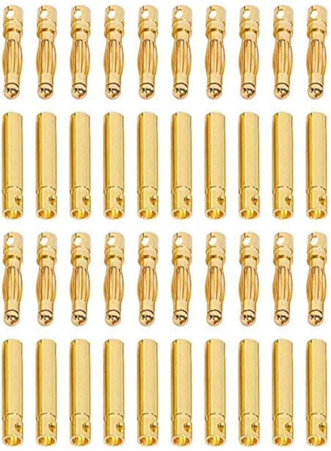 NObranded 40 PCS RC Bullet Connectors 4mm Male Female Gold Banana Bullet Connector Plug - Image 1