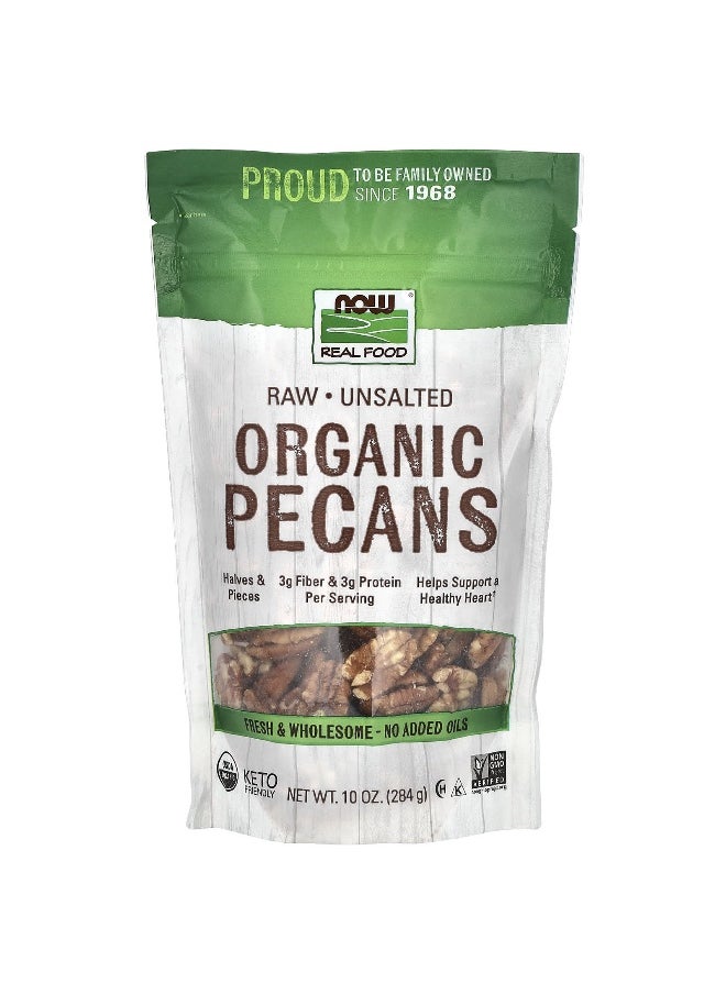Now Foods NOW Foods, Organic Raw Pecans, Unsalted, 10 oz (284 g)  - Image 1