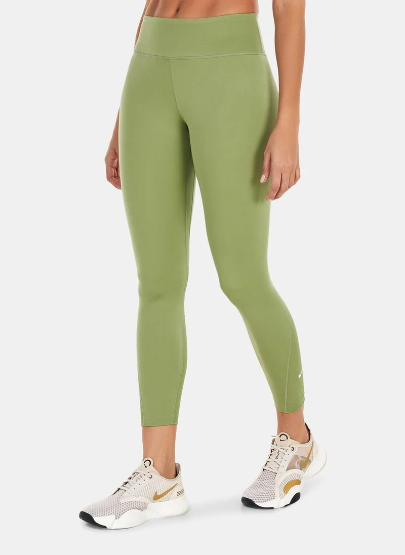 Nike Women's One Mid-Rise 7/8 Mesh-Panelled Leggings