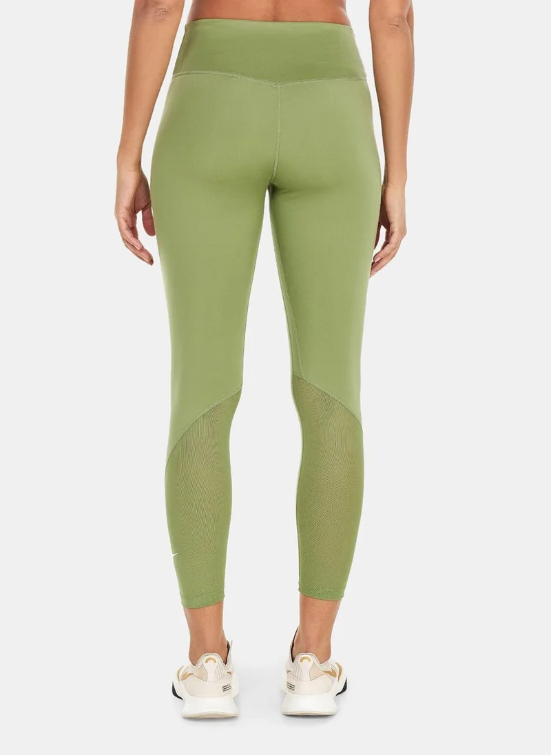Nike Women's One Mid-Rise 7/8 Mesh-Panelled Leggings
