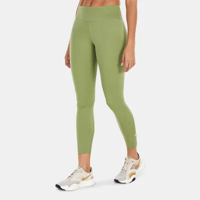 Nike Women's One Mid-Rise 7/8 Mesh-Panelled Leggings