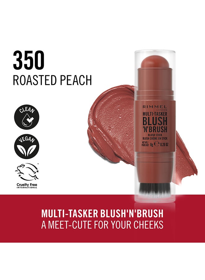 RIMMEL LONDON Multi-Tasker Blush'N'Brush Stick - Roasted Peach, 8g - Image 2