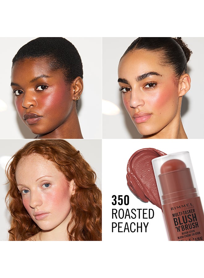 RIMMEL LONDON Multi-Tasker Blush'N'Brush Stick - Roasted Peach, 8g - Image 4